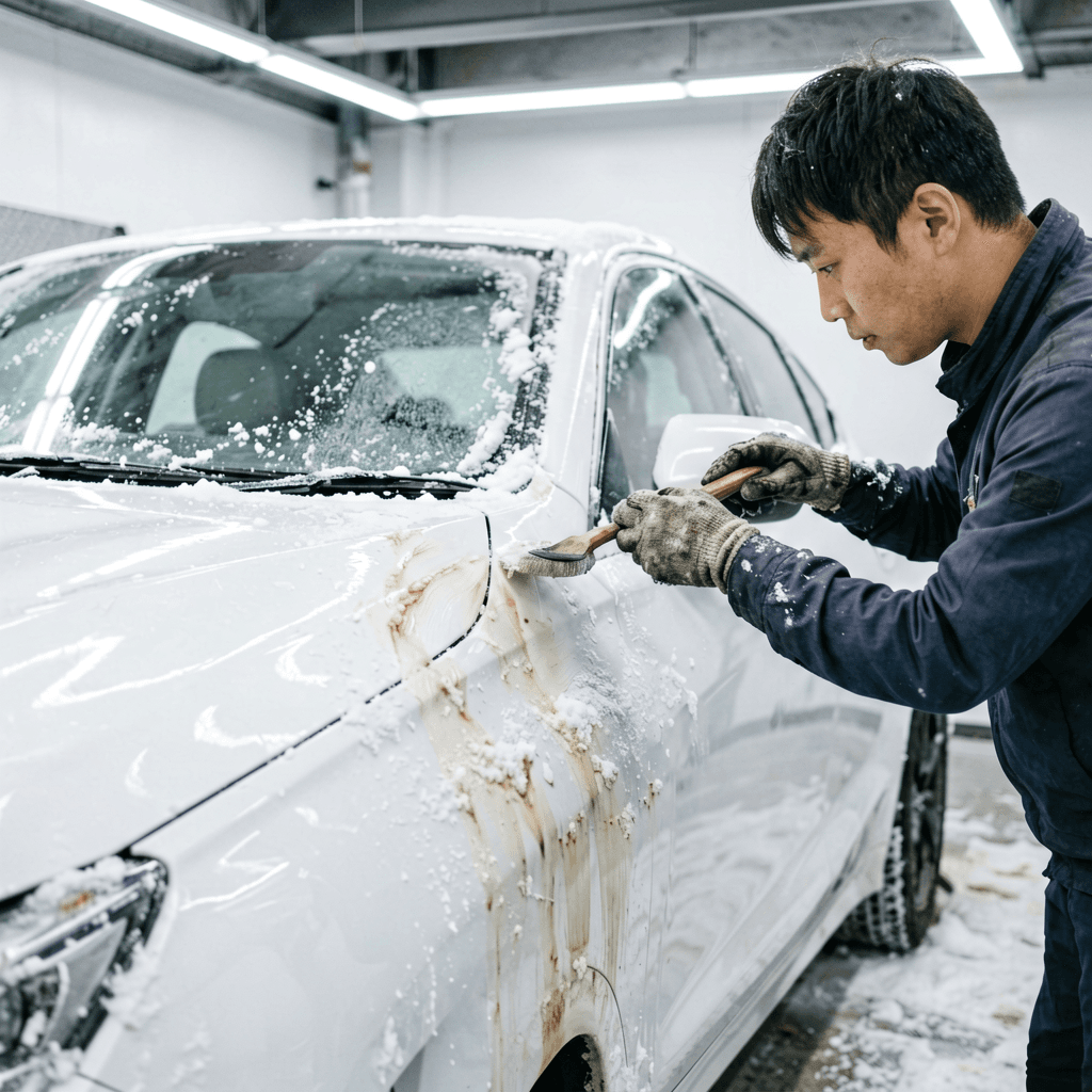 冬の融雪塩で傷んだ塗装はどう蘇らせる?72時間ルールの緊急洗車とKIHCES KP-1100 Proで段階研磨する6ステップ|KIHCES